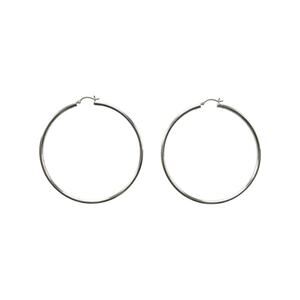 Large 70mm .925 Sterling Silver Tube Hollow Minimalist Hoop Statement Earrings